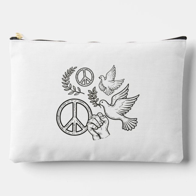 Iconic Symbols of Peace and Unity Accessory Pouch (Front)