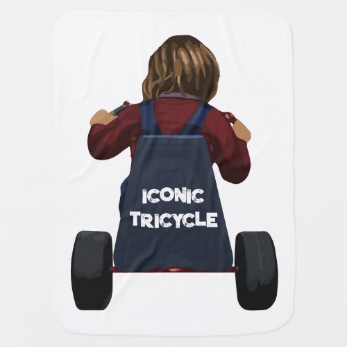 Iconic Tricycle Cute Baby Boy Girl Halloween 2023 Baby Blanket