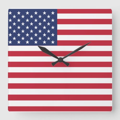  Iconic USA Flag Emblem Patriotic American Pride Square Wall Clock