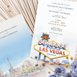 Iconic Vegas Welcome Sign Wedding Invitation<br><div class="desc">Step right into the heart of excitement with our 'Iconic Vegas Welcome Sign' wedding invitation, which offers a unique blend of classic charm and modern flair. The invitation features the legendary "Welcome to Fabulous Las Vegas" sign, a symbol of the vibrant city life and spirited festivities that await your guests....</div>