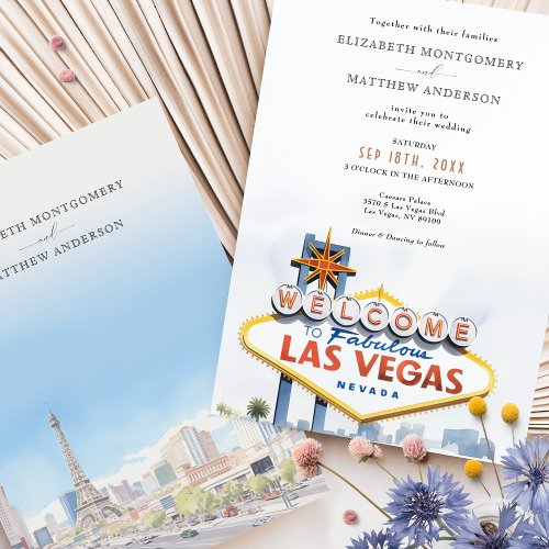 Iconic Vegas Welcome Sign Wedding Invitation
