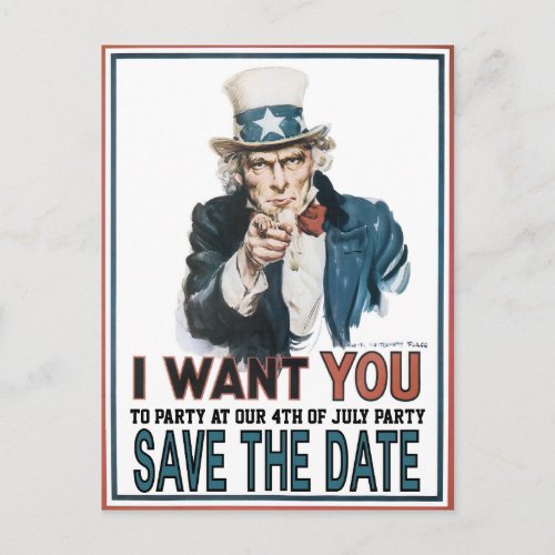 Iconic Vintage Uncle Sam Party Announcement