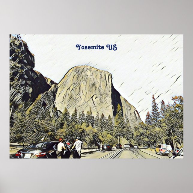 Iconic Yosemite National Park US Rock Mountain  Poster (Front)