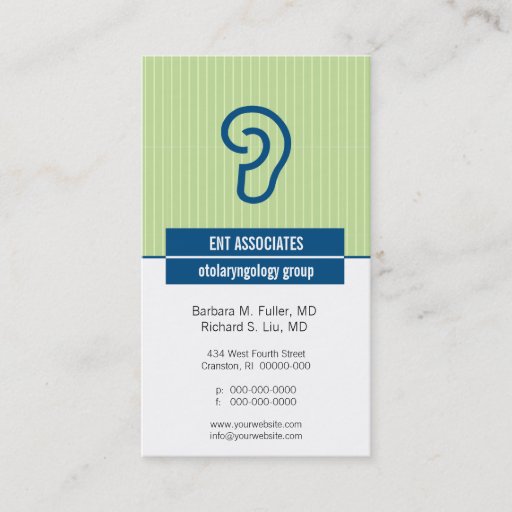Customizable Iconographic Ear Appointment Business Card Templates