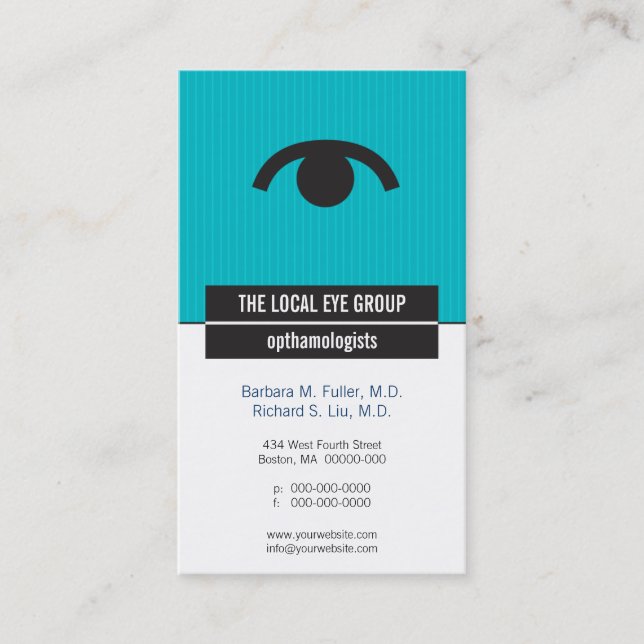 Iconographic Optical Appointment Business Card (Front)