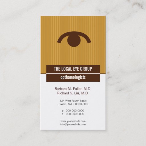 Customizable Iconographic Optical Appointment Business Card