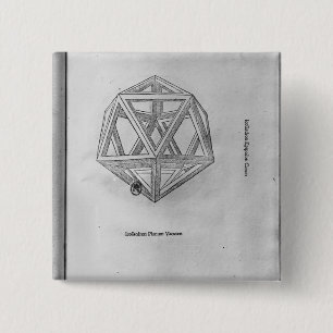 Icosahedron, from 'De Divina Proportione' Button