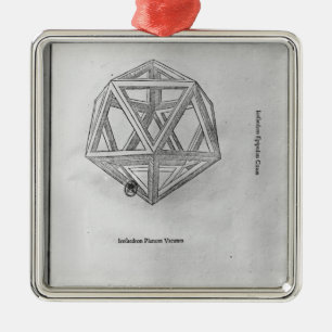 Icosahedron, from 'De Divina Proportione' Metal Ornament