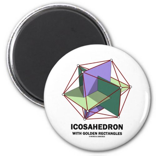 Icosahedron With Golden Rectangles (Geometry) Magnet