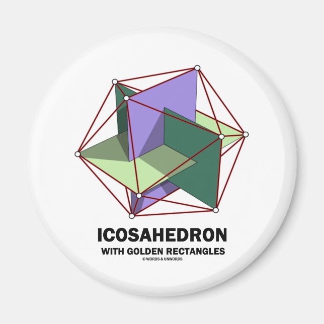 Icosahedron With Golden Rectangles (Geometry) Magnet (Front)