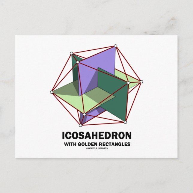 Icosahedron With Golden Rectangles (Geometry) Postcard (Front)