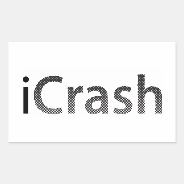 iCrash rectangle sticker (Front)