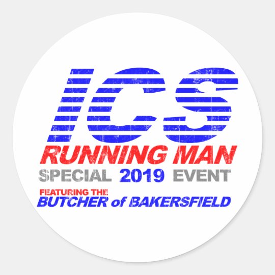 ICS Running Man Faded Classic Round Sticker