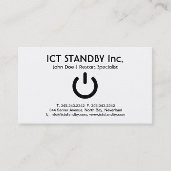 Ict Business Card Standby Or "on And Off" Symbol by johan555 at Zazzle