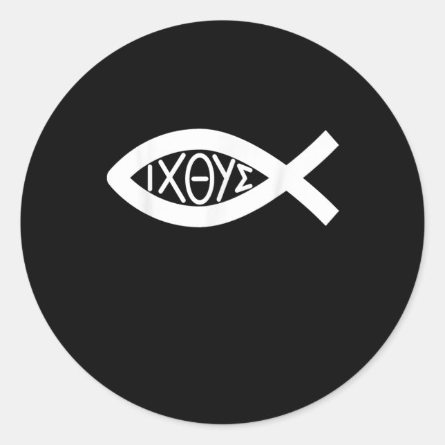 Icthys Symbol for the Christian Faith Classic Round Sticker (Front)