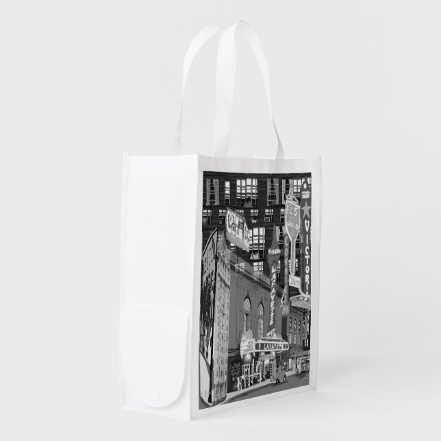 iCu2_BlckWhite Reusable Grocery Bag (Front Side)