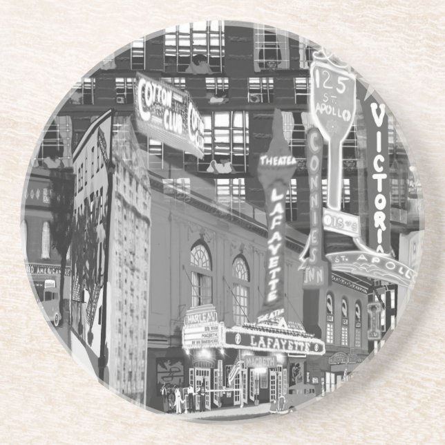 iCu2_BlckWhite Sandstone Coaster (Front)