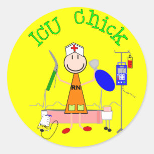 ICU Chick (Nurse) Classic Round Sticker