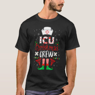 ICU Christmas Nurse Crew Family Group Nursing Xmas T-Shirt
