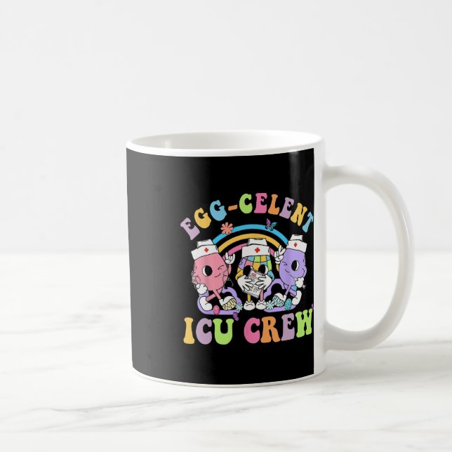 Icu Crew Egg-celent Cute Bunny Easter Intensive Ca Coffee Mug (Right)