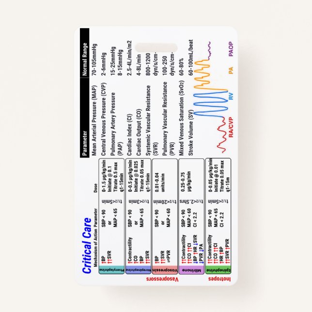 ICU Critical Care Badge Buddy (Front)