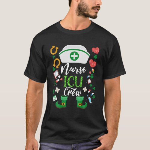 ICU Nurse Crew Tee For Funny St Patricks Day Nursi