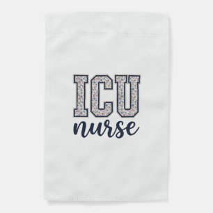 ICU Nurse Floral Varsity Shirt Design_1 Garden Flag