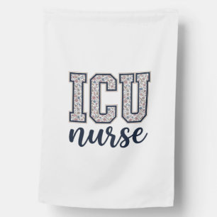 ICU Nurse Floral Varsity Shirt Design_1 House Flag