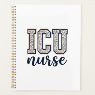 ICU Nurse Floral Varsity Shirt Design_1 Planner