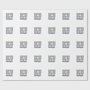 ICU Nurse Floral Varsity Shirt Design_1 Wrapping Paper