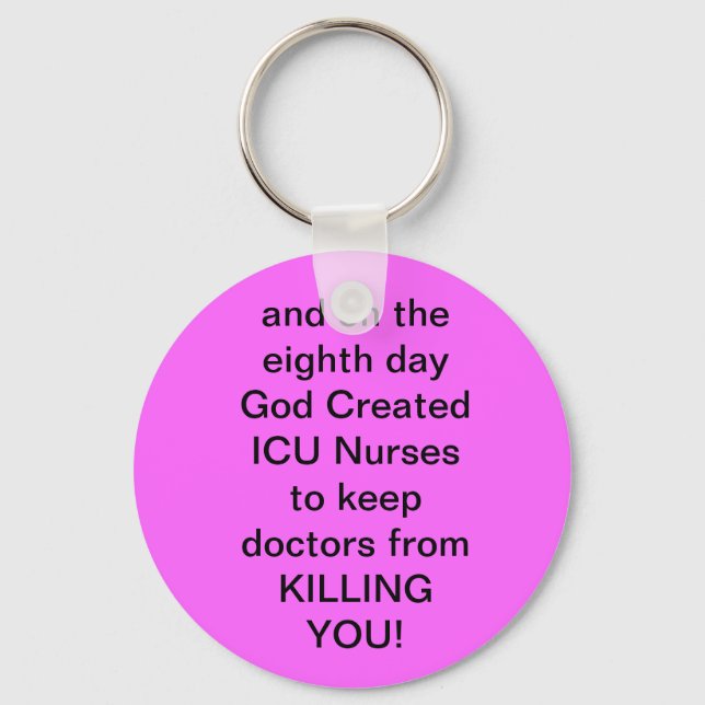 ICU Nurse Funny Gifts Keychain (Front)