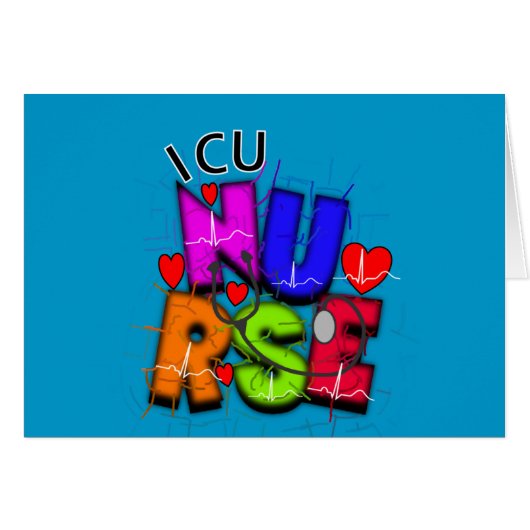 ICU Nurse Gifts, Artsy QRS design (Front Horizontal)