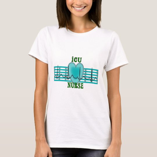 ICU Nurse Gifts, QRS & Heart Design T-Shirt