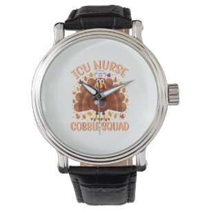 ICU Nurse Gobble Squad Women Men ICU Nurse Thanksg Watch