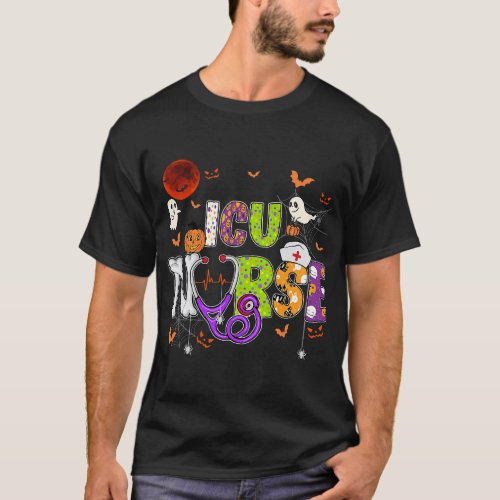 ICU Nurse Halloween Costume ICU Squad Stethoscope  T_Shirt