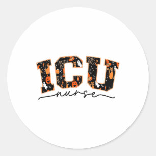 Icu Nurse Halloween Critical Care Ccu Intensive Ca Classic Round Sticker