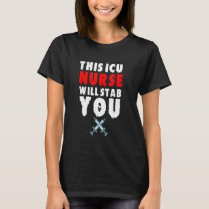 ICU Nurse  Halloween Spooky Hospital Team T-Shirt
