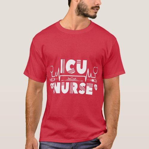 Icu Nurse Hospital Intensive Care Ice Nursing T_Shirt
