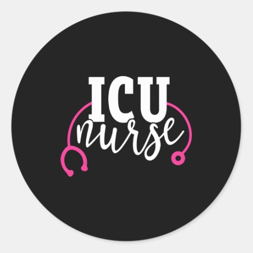 Icu Nurse K Stethoscope Intensive Care Unit Rn Classic Round Sticker