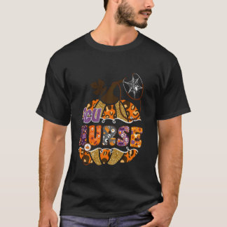 ICU Nurse Leopard Halloween Pumpkin Costume T-Shirt