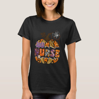ICU Nurse Leopard Halloween Pumpkin Costume T-Shirt