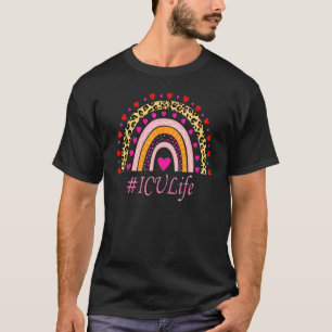 Icu Nurse Leopard Rainbow Nurse's Week T-Shirt