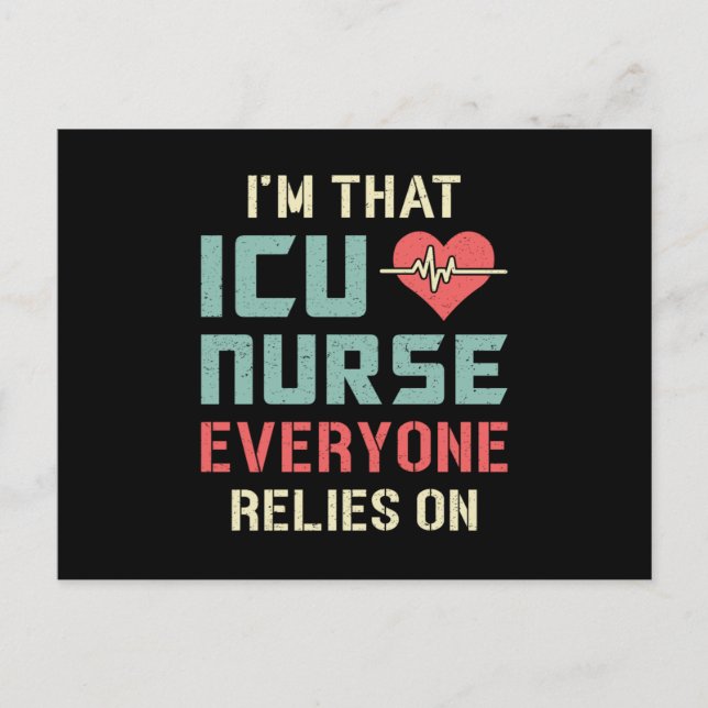 ICU Nurse Nursery Emergency Ambulance Love Funny Postcard (Front)