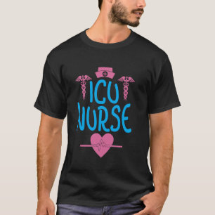 ICU Nurse Pride Cute Medical Heartbeat Nursing T-Shirt