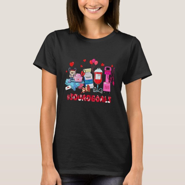 ICU Nurse Squad Goals Happy Valentines Day Funny I T-Shirt (Front)