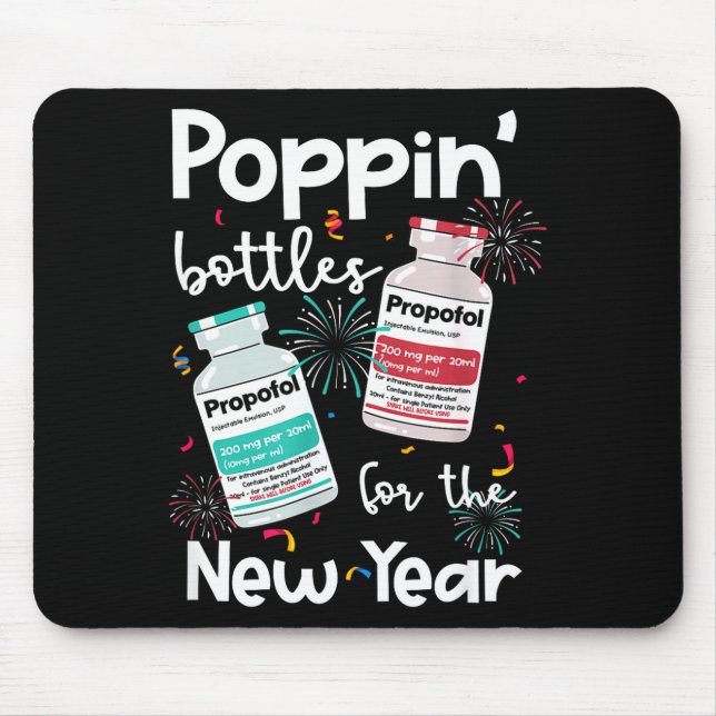 Icu Nurses New Year Eve Outfits Pn Bottles Cu Er N Mouse Pad (Front)