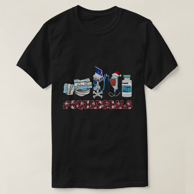 ICU Squad Goals Christmas T-Shirt, Funny Icu Nurse T-Shirt (Design Front)