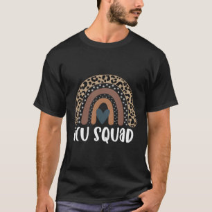 Icu Squad Leopard Rainbow Icu Nurse Neonatal Team T-Shirt