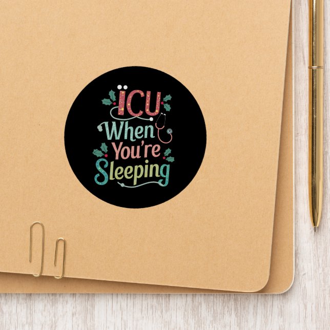 ICU When You're Sleeping ICU Nurse Christmas  Patch (On Folder)