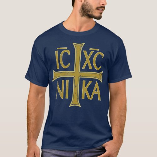 ICXC NIKA Christogram Cross Orthodox Christian Dis T_Shirt